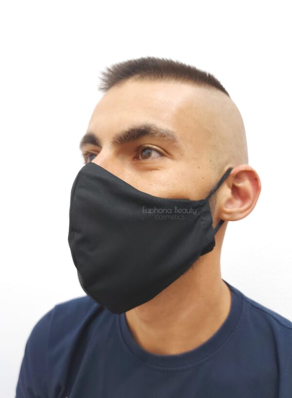 Υφασμάτινη Μάσκα Πολλαπλών Χρήσεων Ραφή Μαύρο με έλασμα