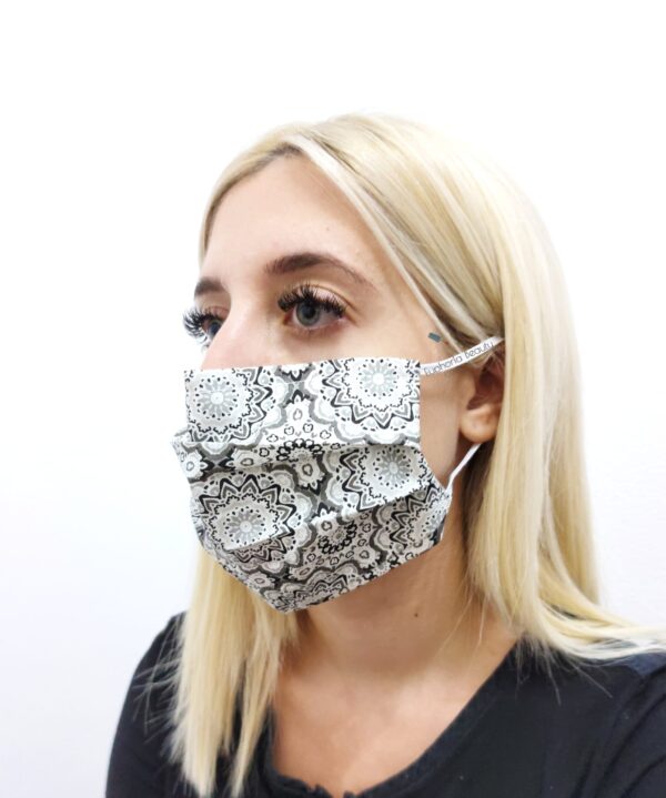 Υφασμάτινη Μάσκα Πολλαπλών Χρήσεων Πιέτα Μαύρη με έλασμα